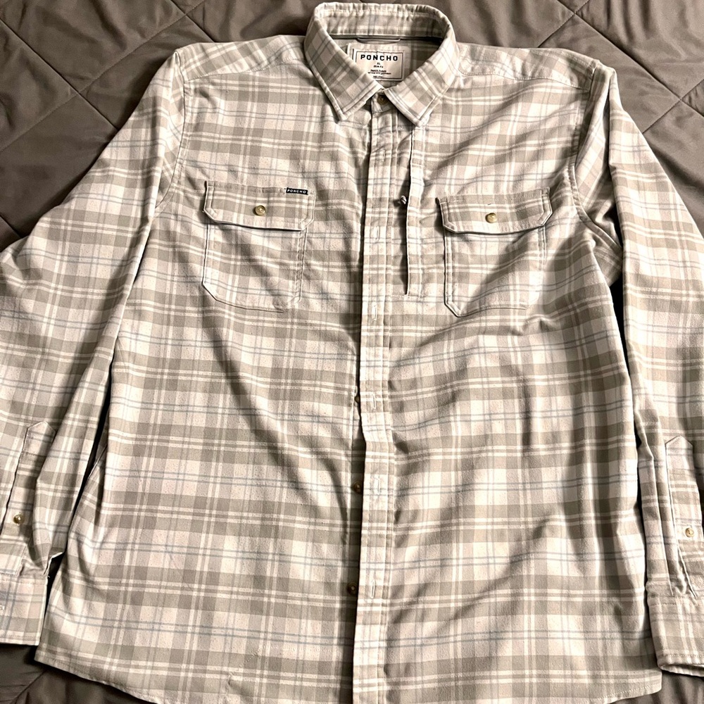 Poncho Men’s XL Flannel Shirt, Slim Fit